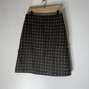 Garnet Hill 100% Wool Polka Dots Skirt with 100% Silk Lining Size 10